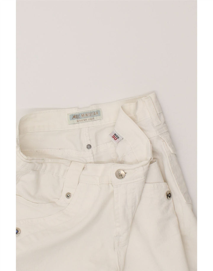 VINTAGE Womens Denim Shorts W30 Medium White Cotton Vintage Vintage and Second-Hand Vintage from Messina Hembry 