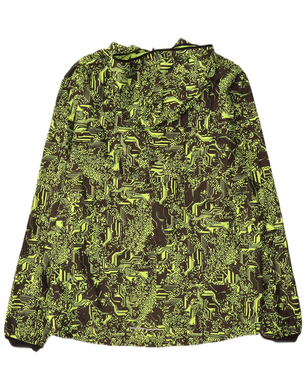 Nike Herre Løbe Hætte regnjakke UK 42 XL Grøn Geometrisk Polyester