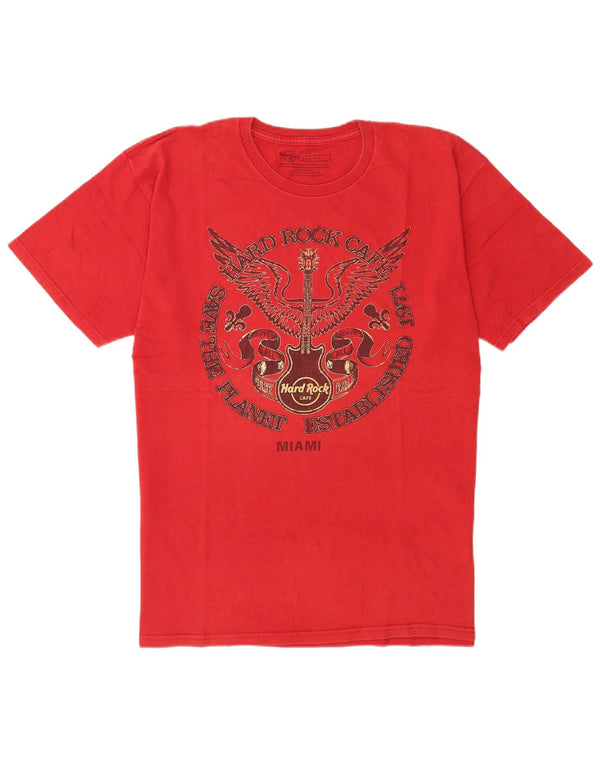 Hard Rock Cafe - Camiseta con gráfico de Miami para hombre, talla grande, color rojo