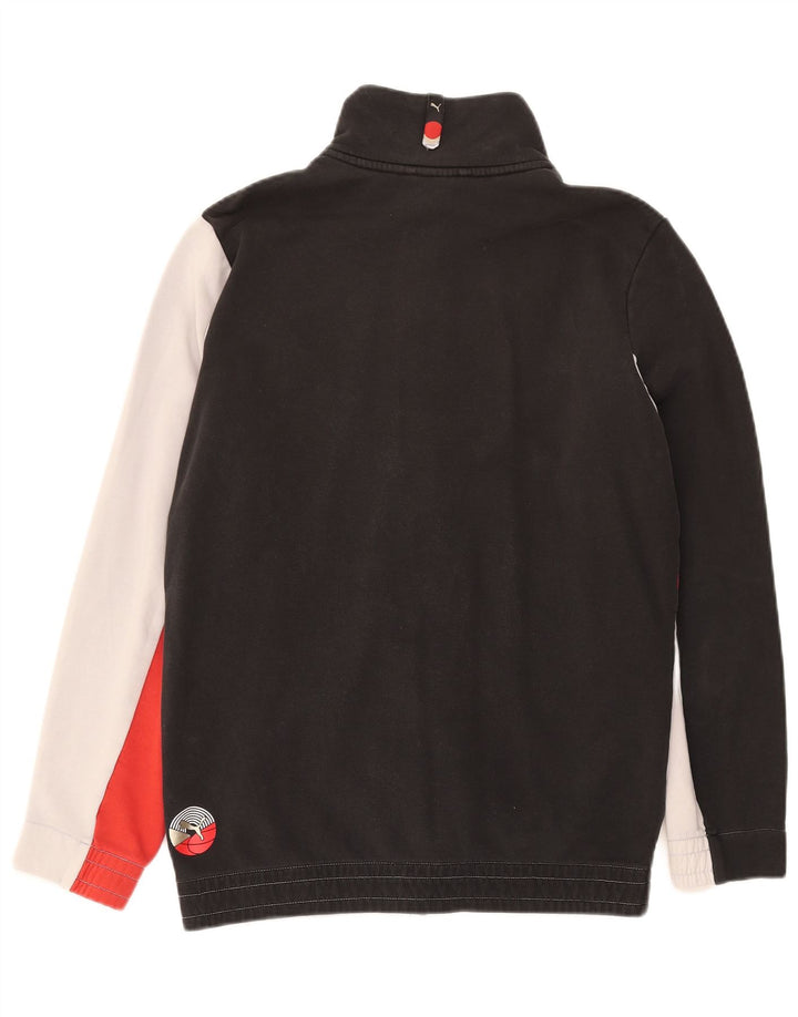 PUMA Mens Tracksuit Top Jacket Small Multicoloured Colourblock Cotton