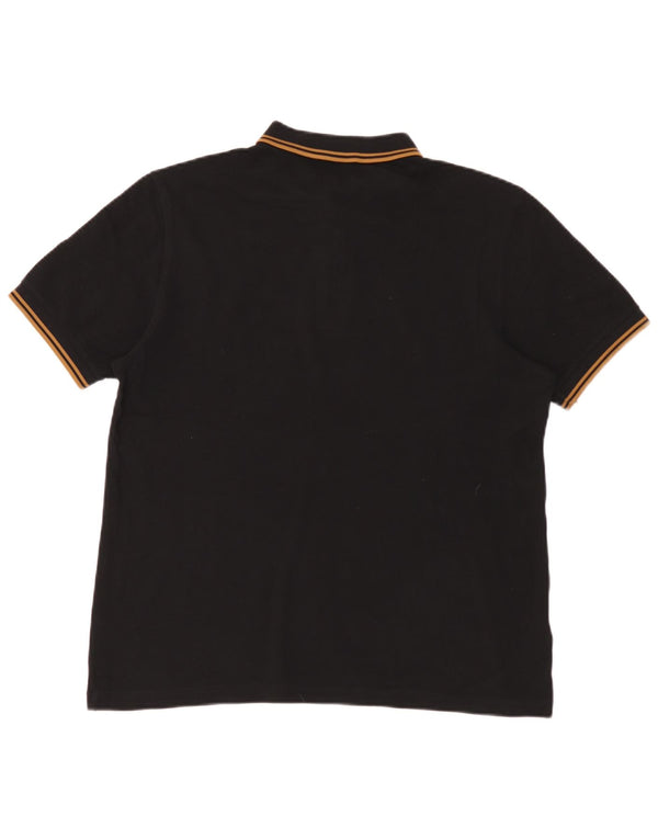 Camisa polo masculina Fred Perry grande algodão preto