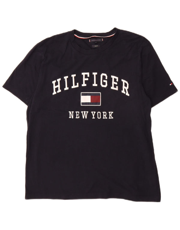 T-shirt grafica da uomo con vestibilità regolare Tommy Hilfiger XL blu navy