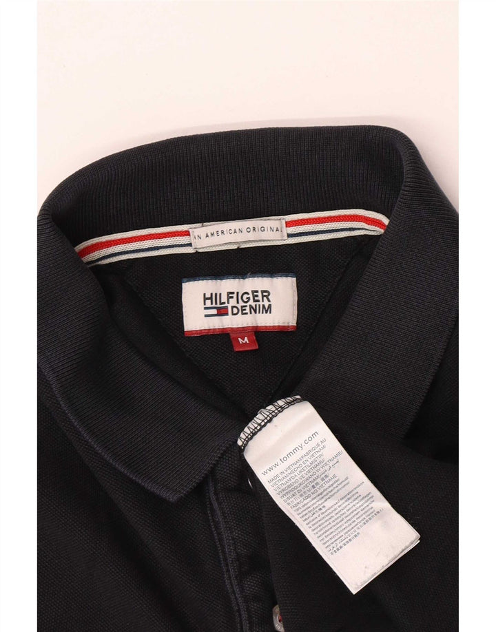 Tommy Hilfiger Mens Polo Shirt Medium Black Cotton