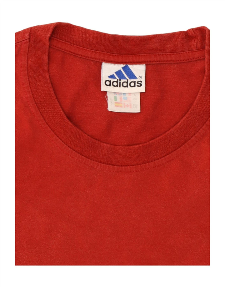 ADIDAS Mens Graphic T-Shirt Top Large Red Vintage Adidas and Second-Hand Adidas from Messina Hembry 