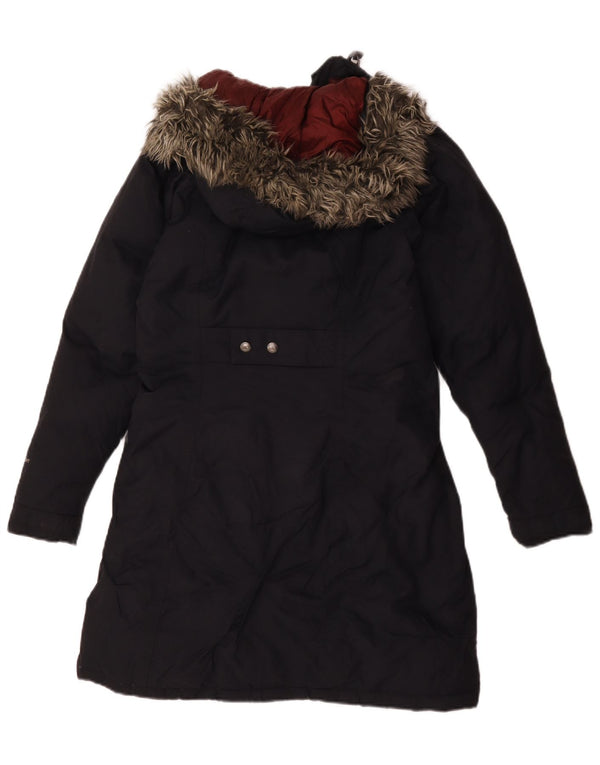 The North Face Womens Hooded Loose Fit Padded Coat UK 6 XS Navy Blue Nylon
