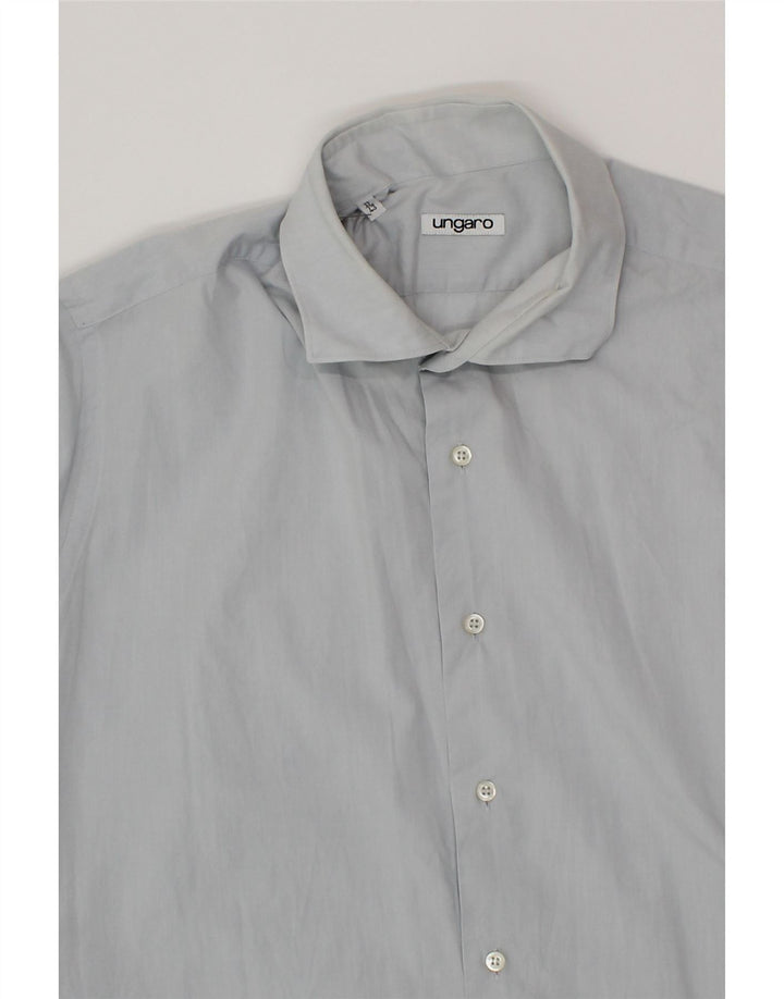 UNGARO Mens Shirt Size 17 43 XL Blue Cotton Vintage Ungaro and Second-Hand Ungaro from Messina Hembry 