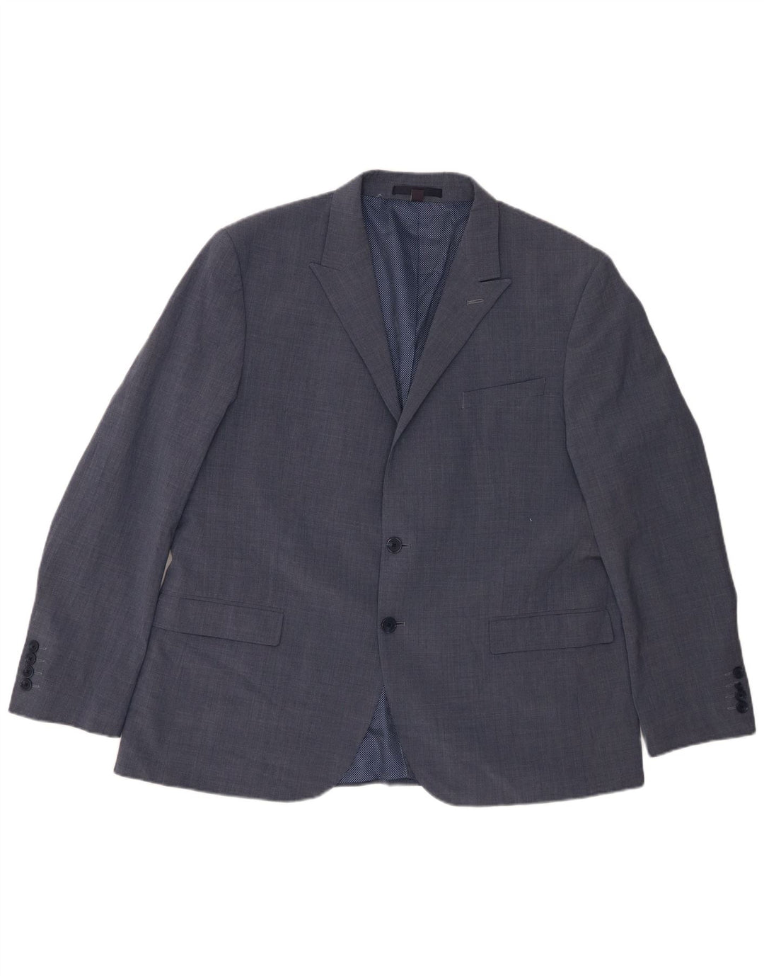 Marks & Spencer Mens 2 Button Blazer Jacket UK 46 3XL Blue Wool