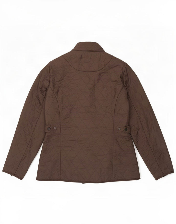 Jaqueta acolchoada feminina Barbour UK 12 poliéster marrom médio
