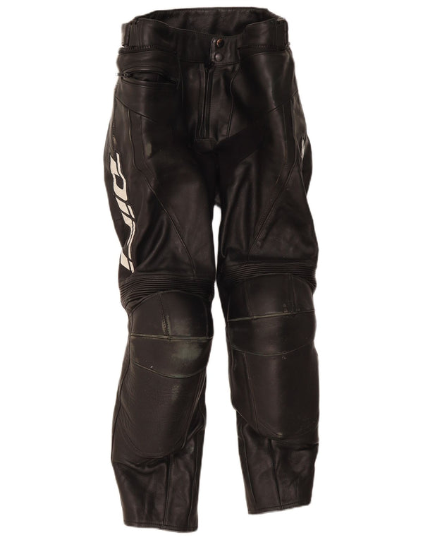 Pantaloni da moto da corsa in pelle da uomo Difi W30 L28 motociclista nero