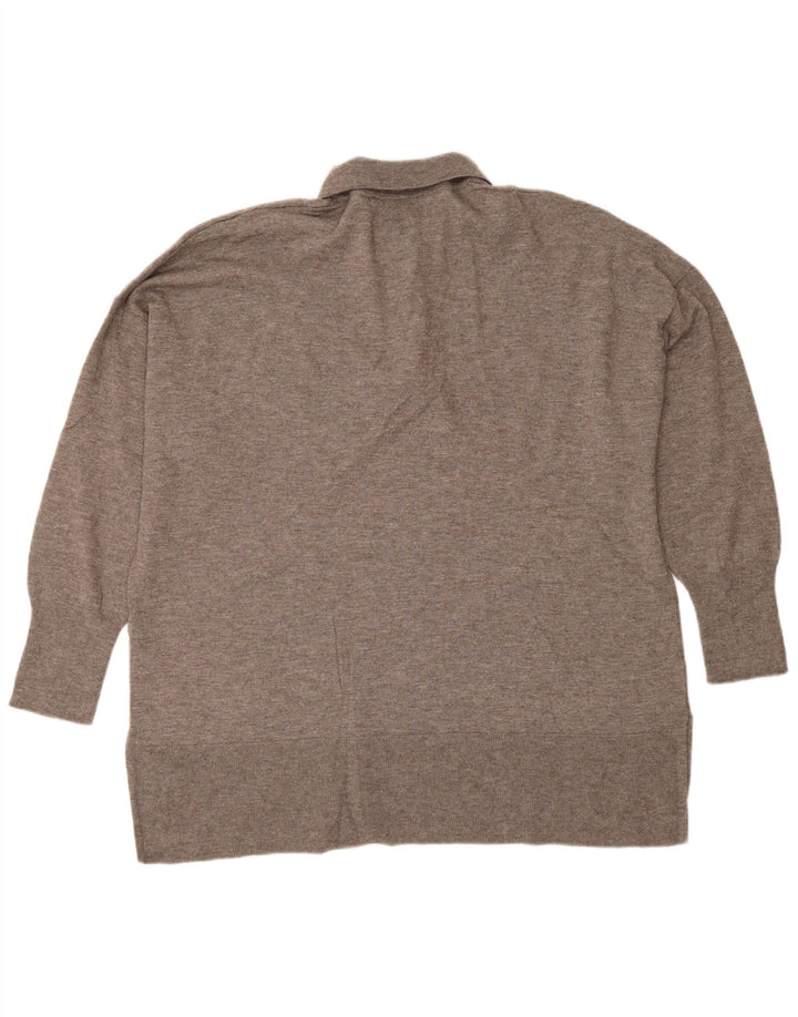 Damski sweter polo ZARA Średni brązowy wełniany