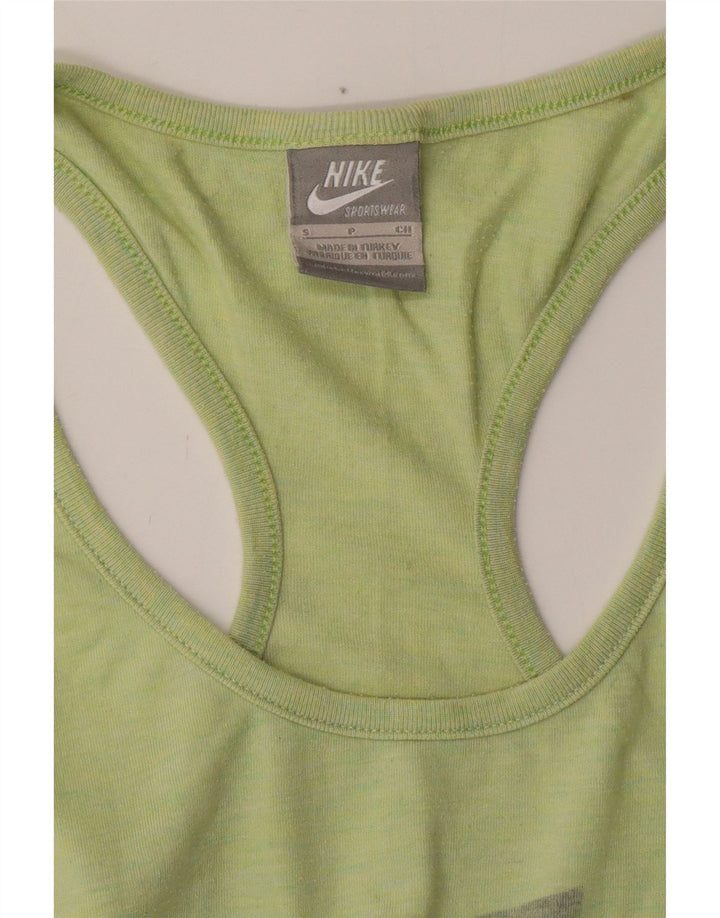 NIKE Womens Graphic Vest Top UK 8 Small Green