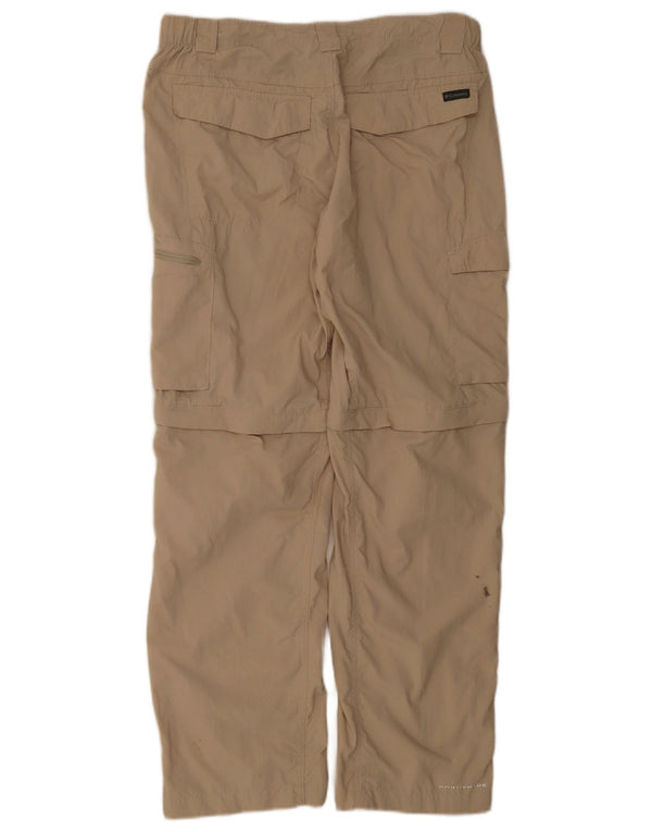 Calça cargo Columbia masculina reta W34 L30 bege nylon