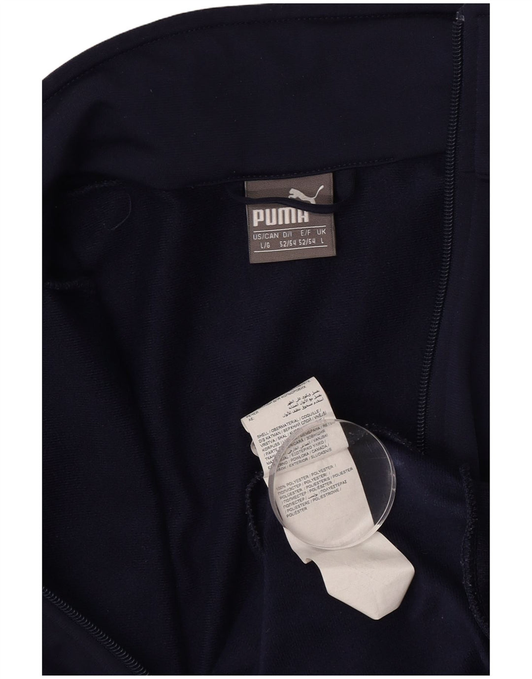 PUMA Mens Graphic Tracksuit Top Jacket Large Navy Blue Polyester