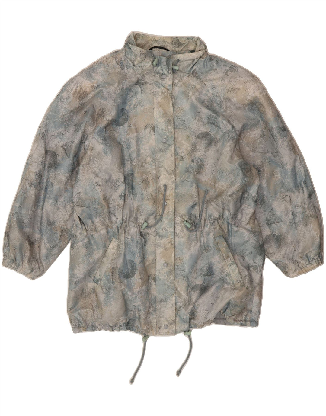 C&A Womens Abstract Pattern Windbreaker Jacket UK 20 2XL Grey Polyester Vintage C&A and Second-Hand C&A from Messina Hembry 