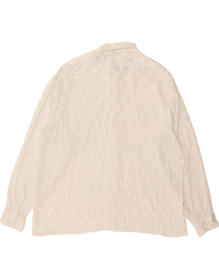 VINTAGE Womens Shirt Blouse IT 48 XL White Geometric Polyamide Vintage Vintage and Second-Hand Vintage from Messina Hembry 