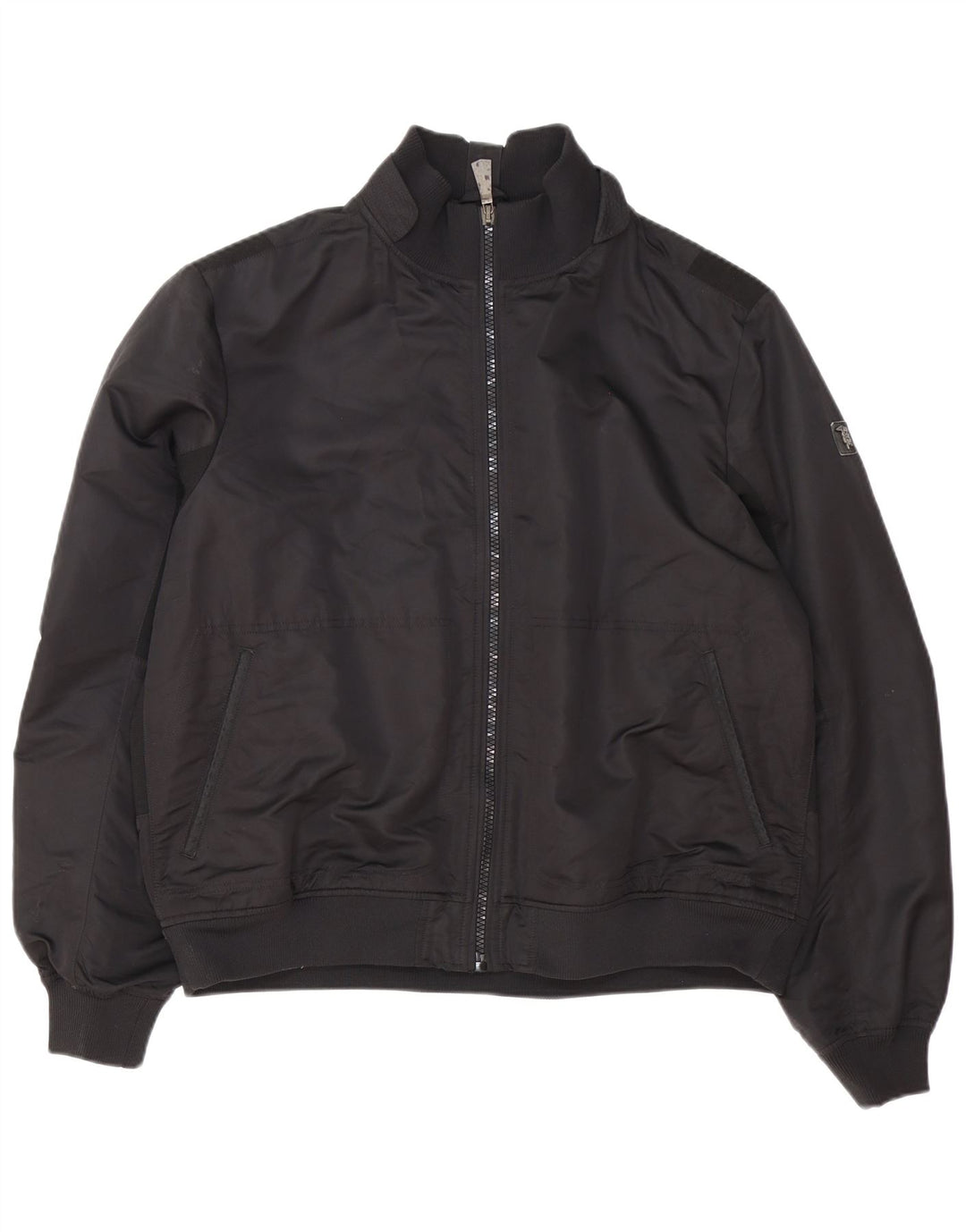 Trussardi Jeans Mens Bomber Jacket IT 58 4XL Black Polyester