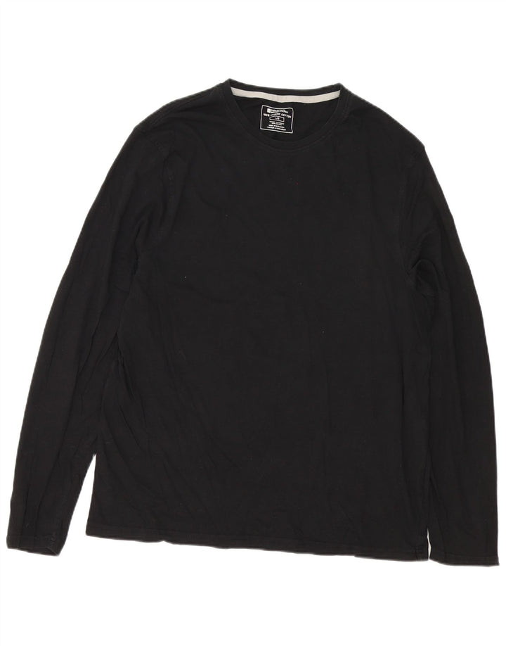 Mountain Warehouse Mens Top Manga Longa Grande Algodão Preto