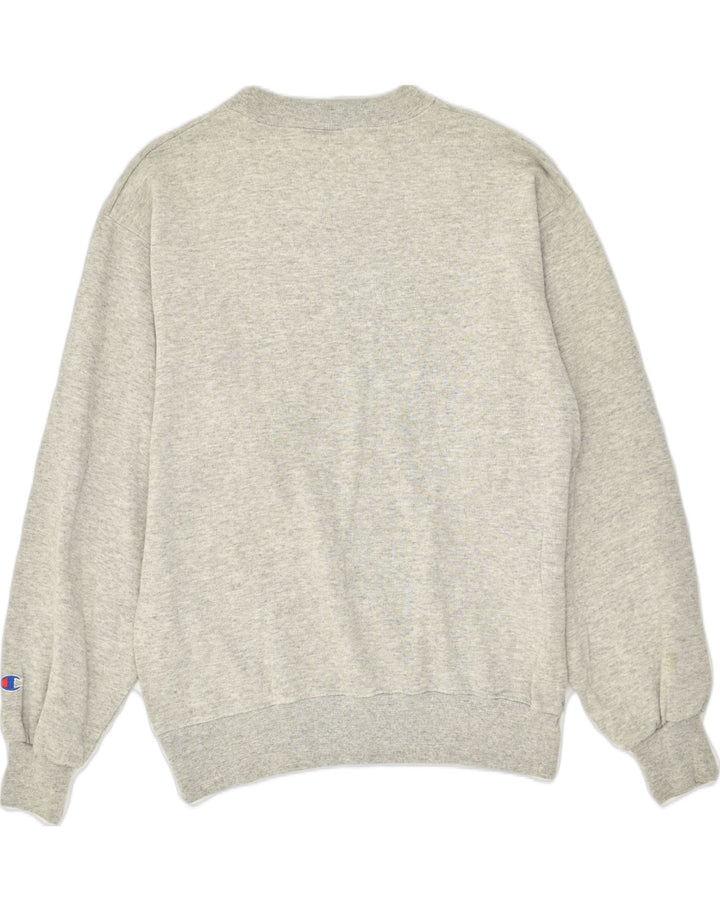 CHAMPION Mens Graphic Sweatshirt Jumper Medium Grey Cotton Vintage Champion and Second-Hand Champion from Messina Hembry 