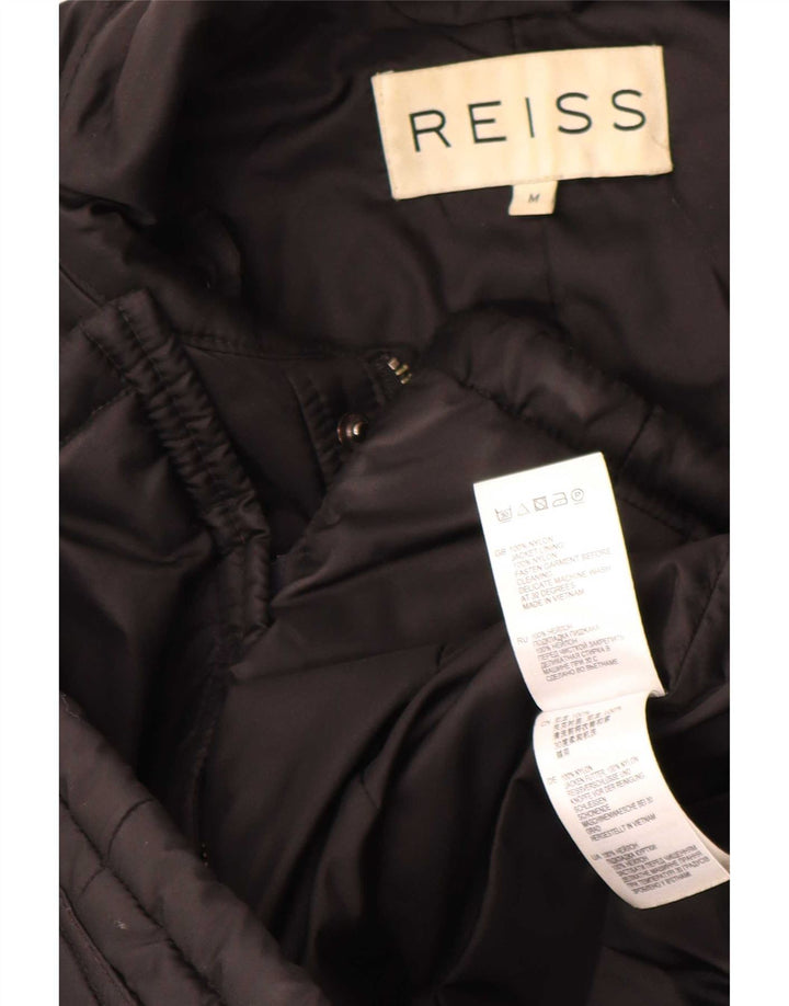 Reiss Herre Quiltet Jakke UK 38 Medium Sort Nylon