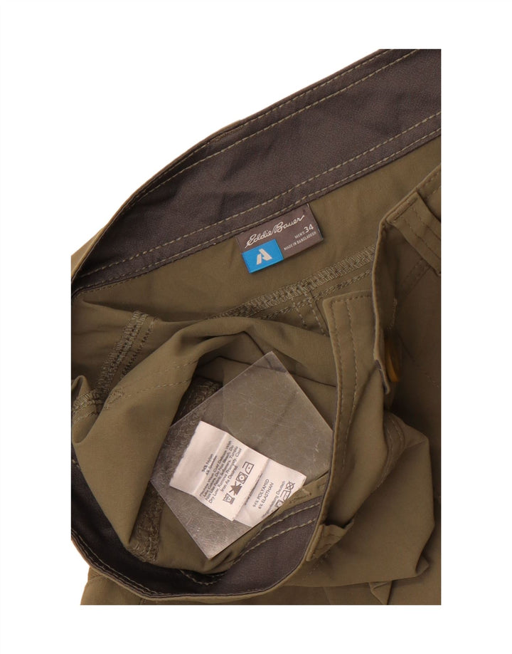 Eddie Bauer Mens Cargo Shorts W34 Large  Khaki Nylon