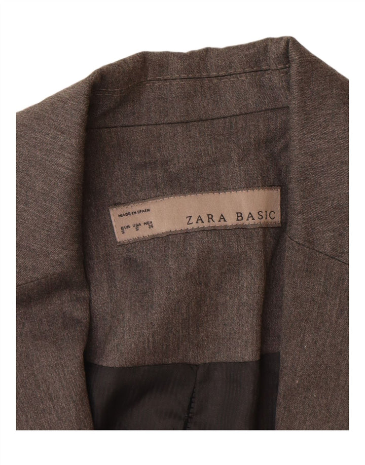 Zara Mens 1 Button Blazer Jacket UK 10 Small Grey