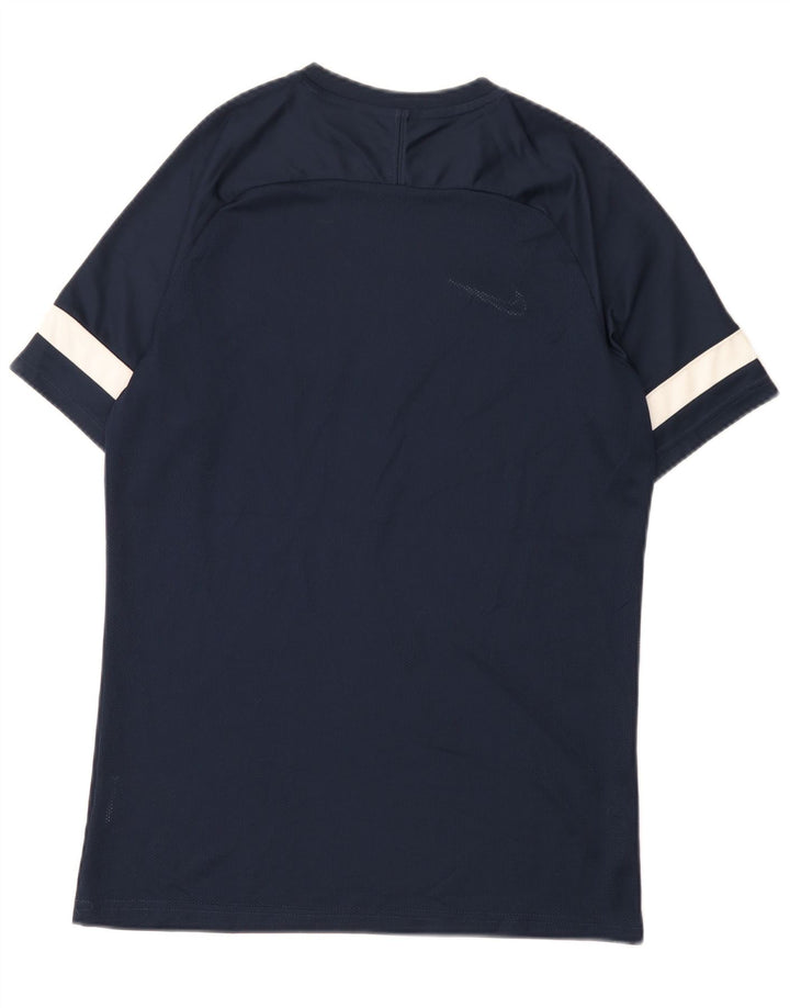 Nike Mens Dri Fit T-Shirt Top Medium Navy Blue Colourblock Polyester