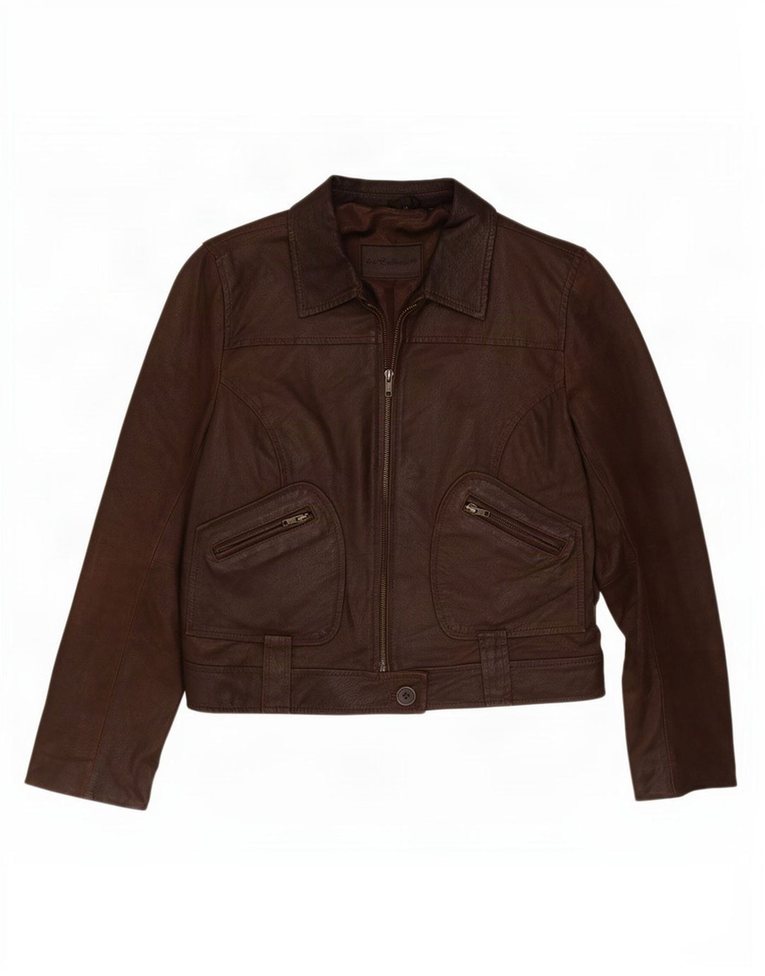 In Extenso Damen Lederjacke UK 14 Mittelbraun