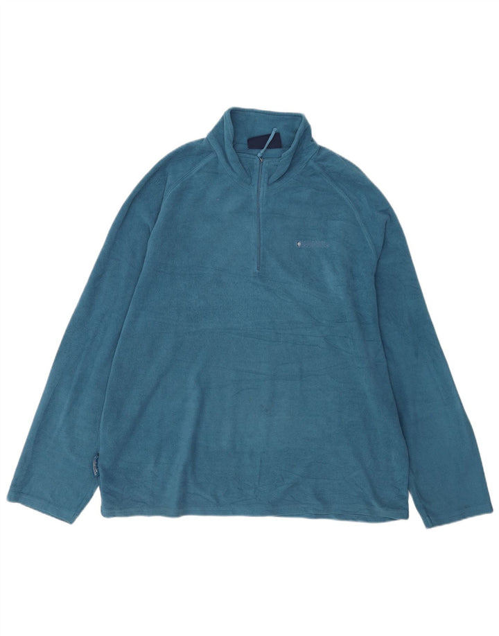 Mountain Warehouse Mens Zip Neck Fleece Jumper XL Blue Polyester