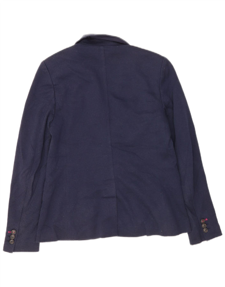 Joules Womens 2 Button Blazer Jacket UK 10 Small Navy Blue Polyester
