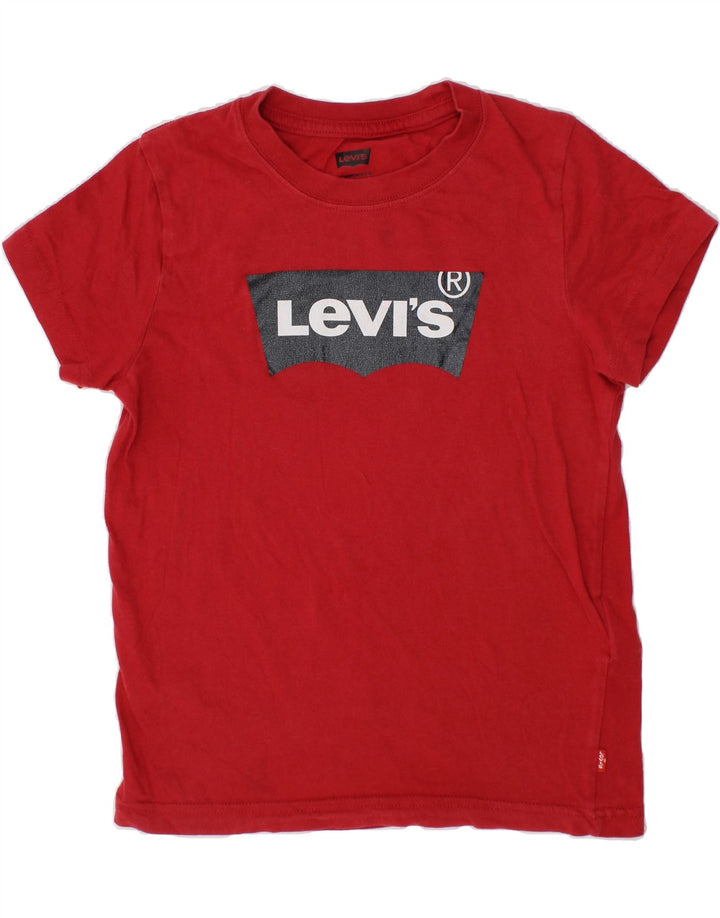 LEVI'S Boys Graphic T-Shirt Top 7-8 Years Red Cotton Vintage Levi's and Second-Hand Levi's from Messina Hembry 