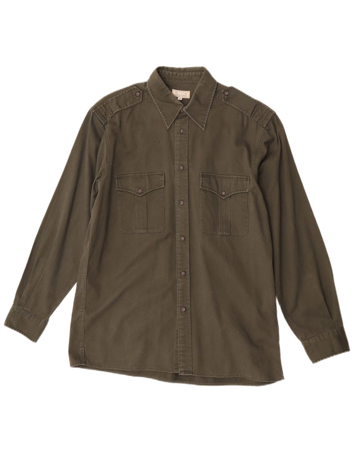 Rifle Mens Military Shirt Medium Khaki Cotton