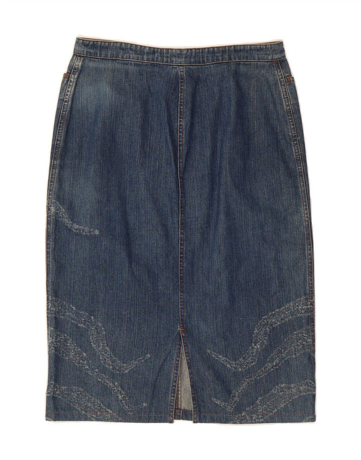 UNGARO Womens Denim Skirt IT 44 Medium W30 Blue Cotton Vintage Ungaro and Second-Hand Ungaro from Messina Hembry 