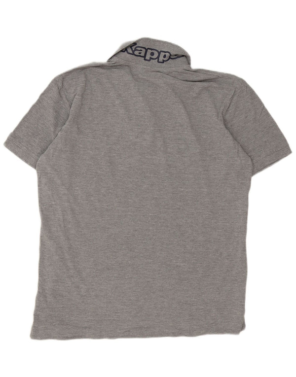 Kappa Mens Graphic Polo Shirt 2XL Grey Flecked Cotton
