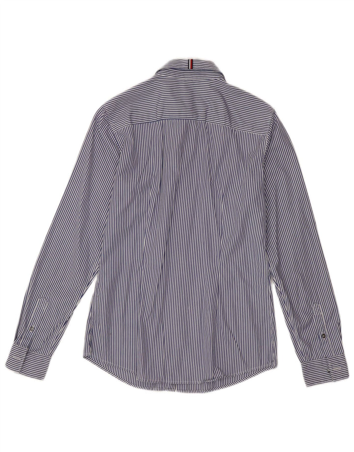 TOMMY HILFIGER Womens Fitted Shirt US 6 Medium Blue Striped