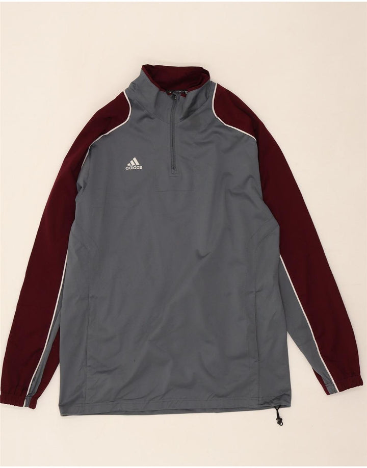 ADIDAS Mens Pullover Tracksuit Top Jacket Large Grey Colourblock Polyester Vintage Adidas and Second-Hand Adidas from Messina Hembry 