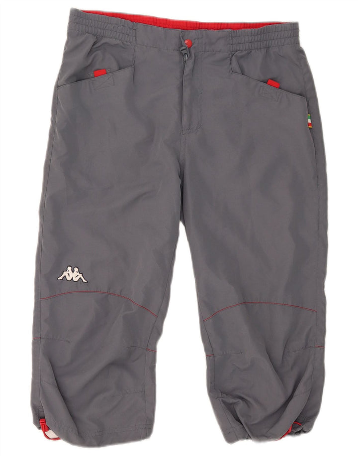 Kappa Pantalon Capri Homme Small W29 L18 Gris Polyester