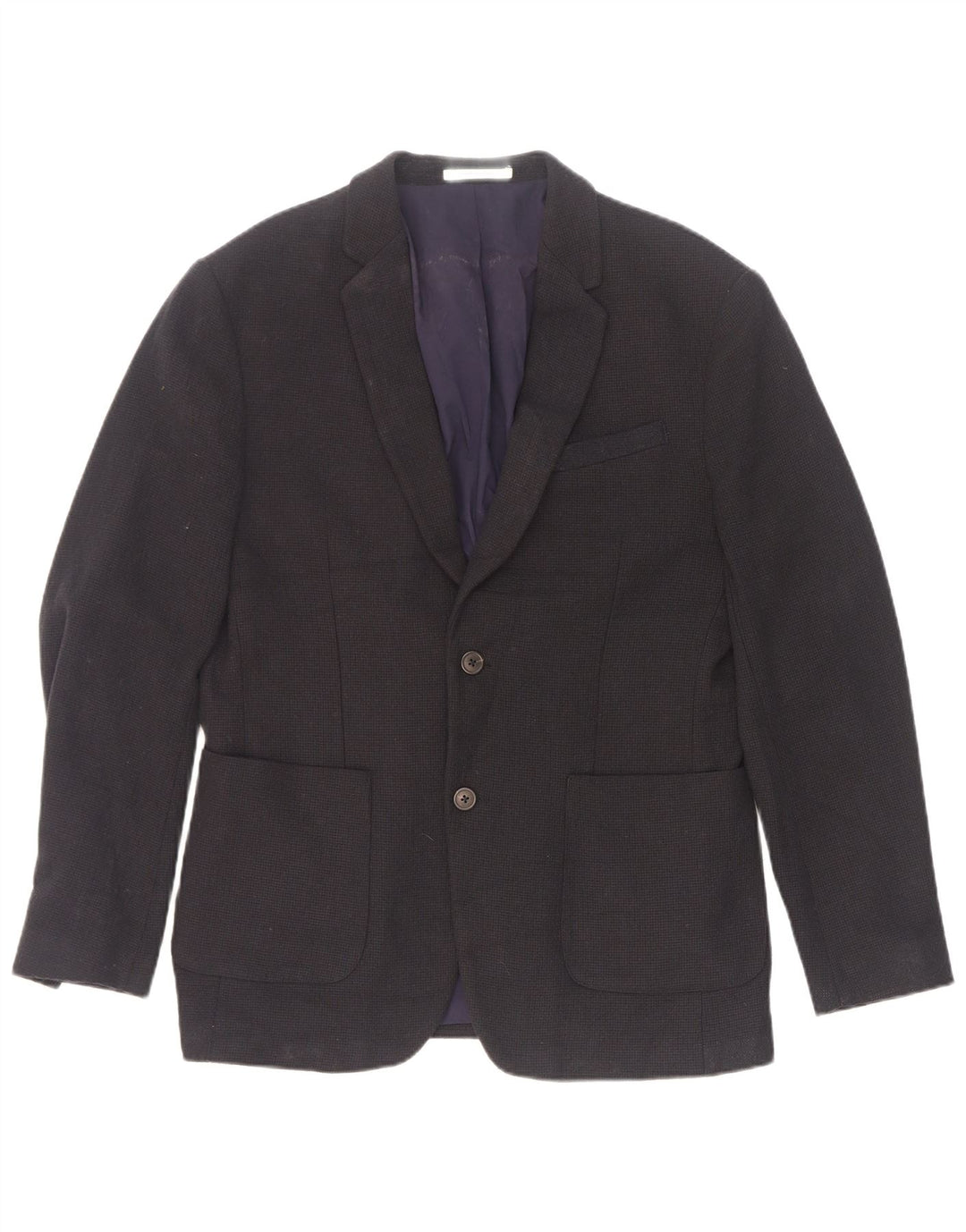 Jaqueta blazer masculina Zara com 2 botões UE 52 grande azul marinho poliéster