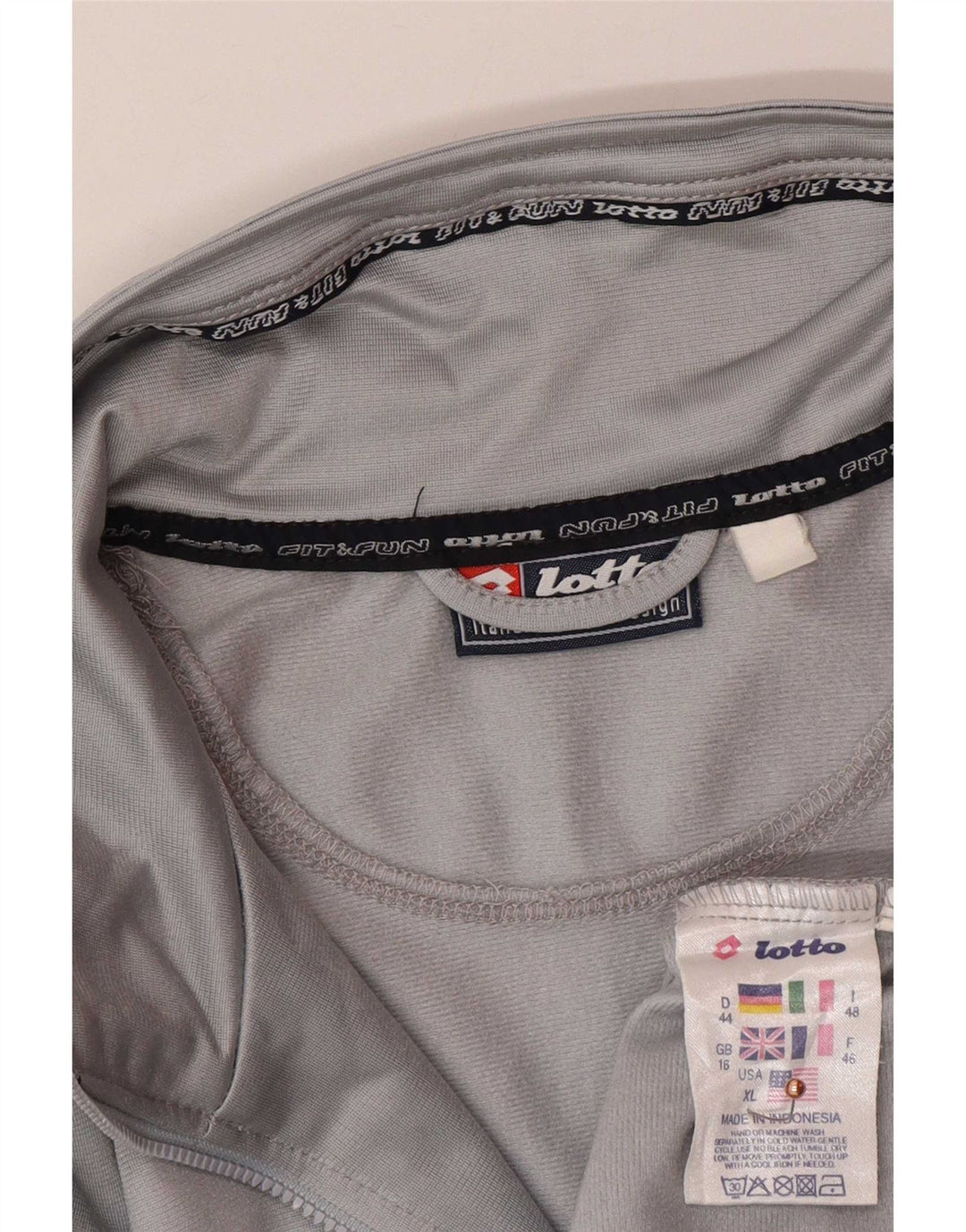 Lotto Womens Oversized Tracksuit Top Jacket UK 16 Large Grey Colourblock