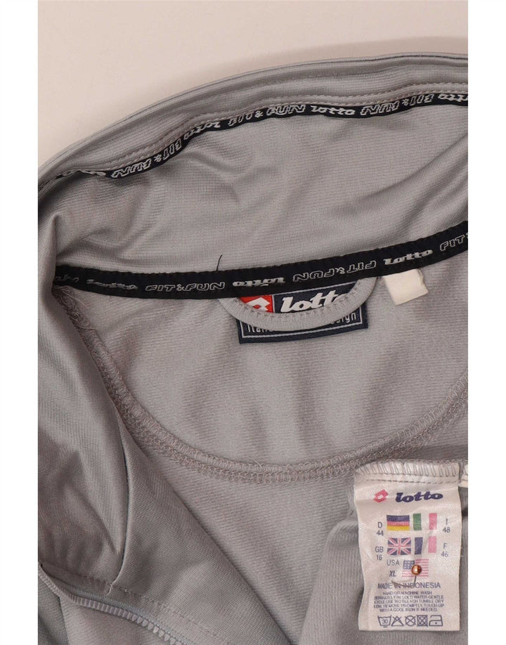 Lotto Womens Oversized Tracksuit Top Jacket UK 16 Large Grey Colourblock
