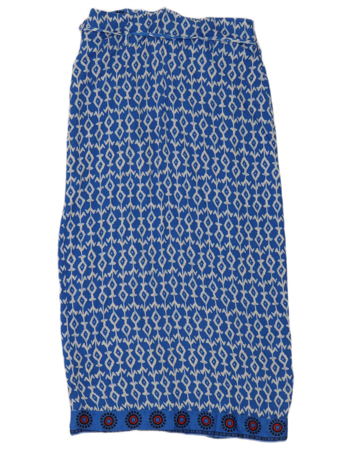 Zara Damen Wickelrock Small W26 Blaue geometrische Viskose
