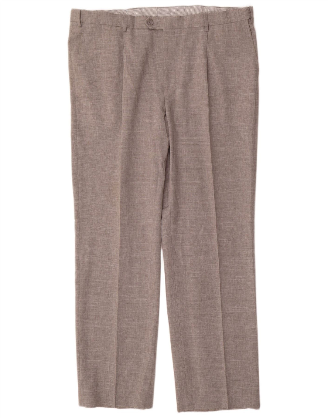 Marks & Spencer Mens Straight Suit Trousers W42 L33 Grey Polyester