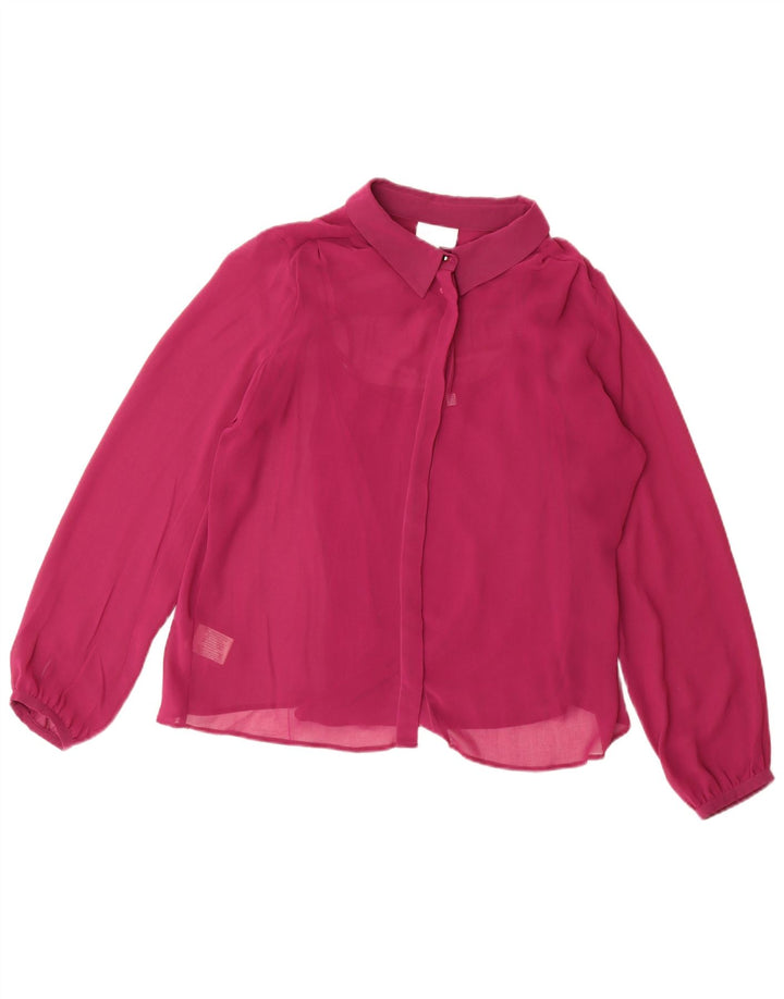 Laura Ashley Womens Shirt Blouse UK 14 Large Pink Polyester
