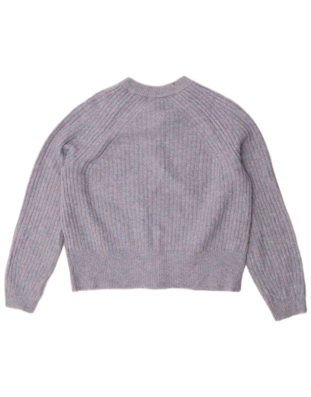 Marks & Spencer Womens Crop Cardigan Sweater UK 14 Medium Blue Flecked