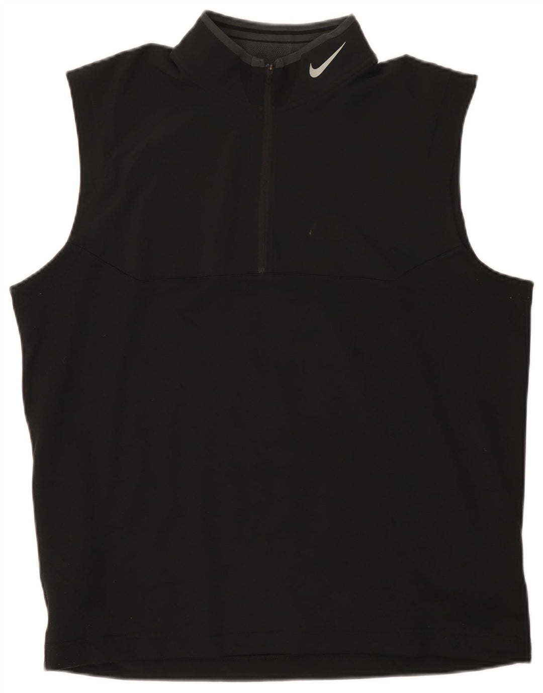 Nike Hommes Dri Fit Zip Neck Débardeur Grand Noir Polyester