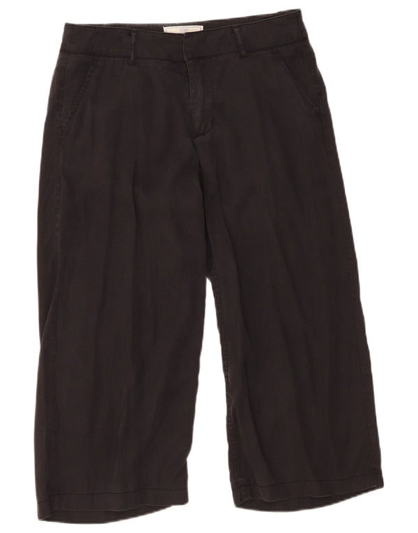 Fat Face Dame Lige Capri Bukser UK 8 Small W28 L20 Sort Lyocell
