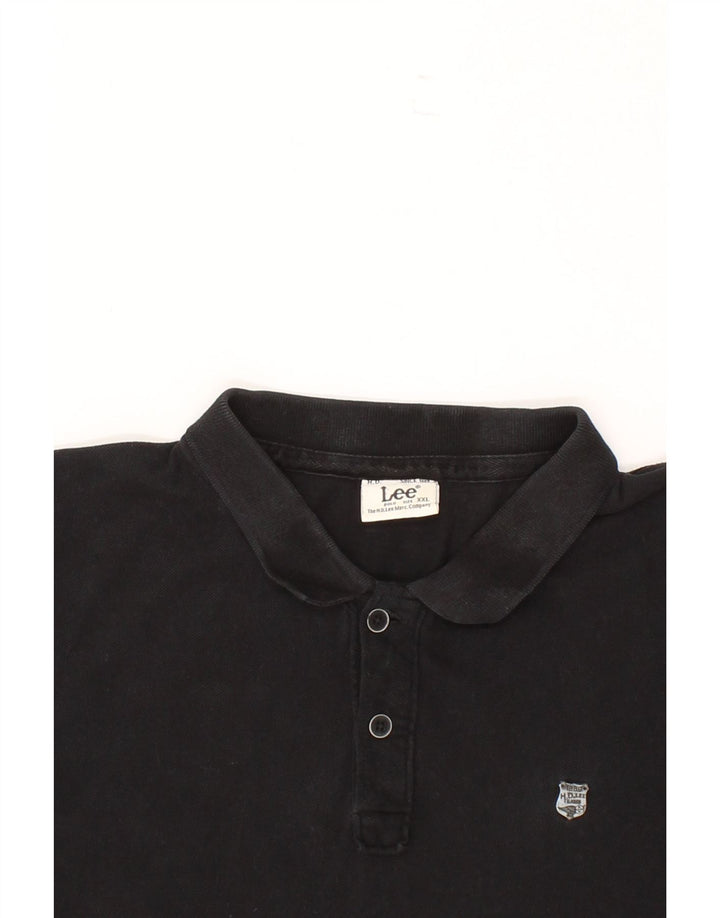 LEE Mens Polo Shirt 2XL Black Cotton Vintage Lee and Second-Hand Lee from Messina Hembry 