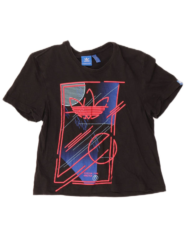 Maglietta grafica Adidas per ragazze 9-10 anni XS Nera