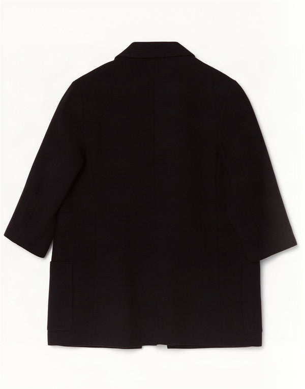 Zara Veste blazer surdimensionnée ouverte à manches 3/4 pour femme UK 10 Small Bleu marine