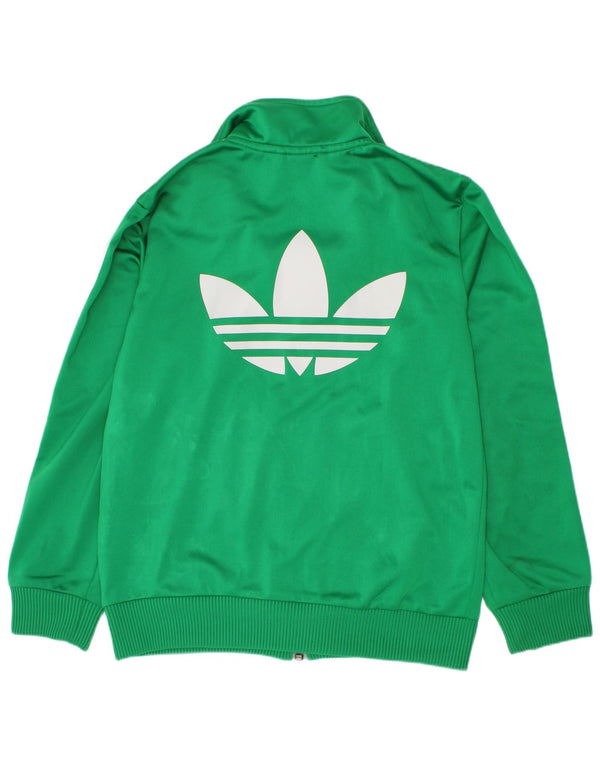 Giacca da ginnastica grafica da ragazzo Adidas 7-8 anni in poliestere verde