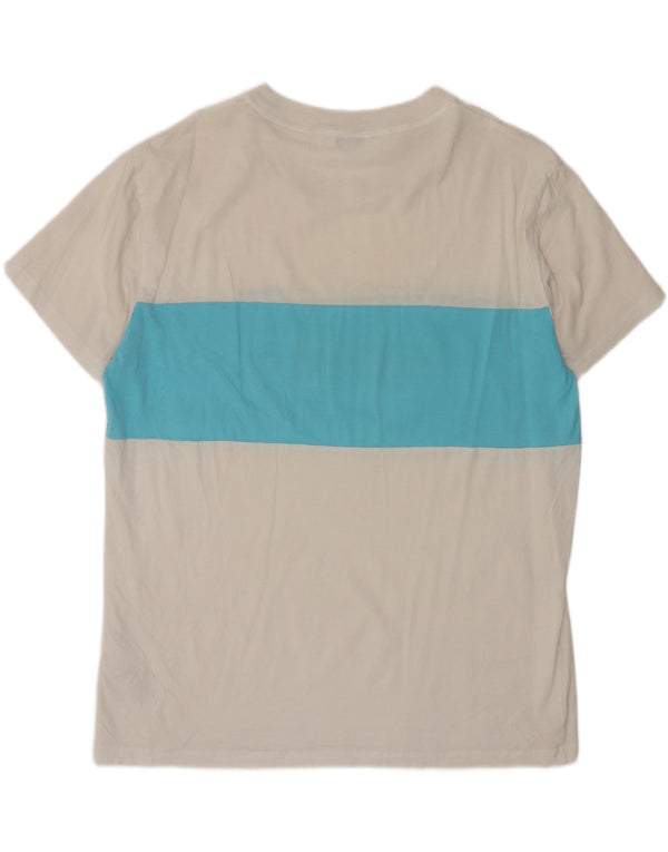 Calvin Klein Womens Graphic T-Shirt Top UK 16 Large White Colourblock